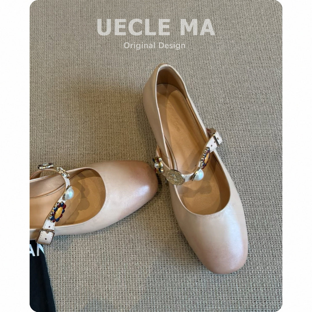 Damer elegante Mary Jane Loafers med dekorativ rem Stilla