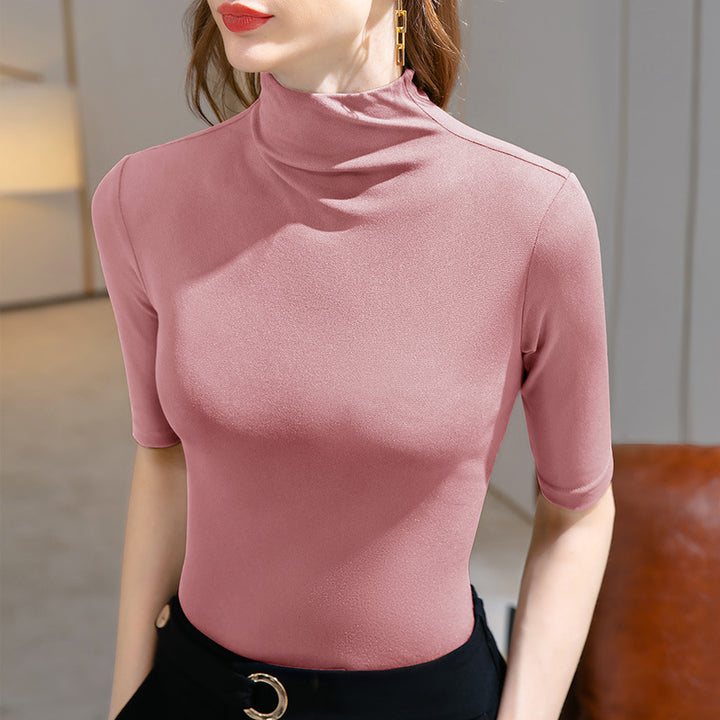 Dame Langærmet skjorte med moderne stålkrave og elegant drapering Stilla