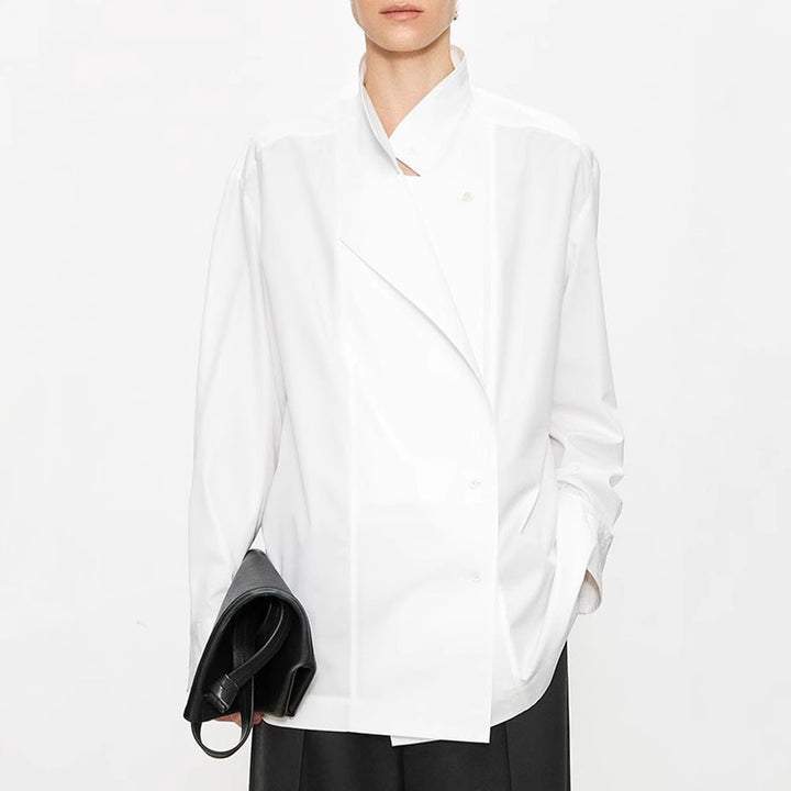 Dame fashionabel asymmetrisk skjorte bluse Stilla