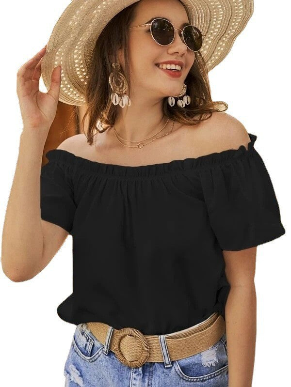 Dame Off-Shoulder Ruffleskjorte Stilla