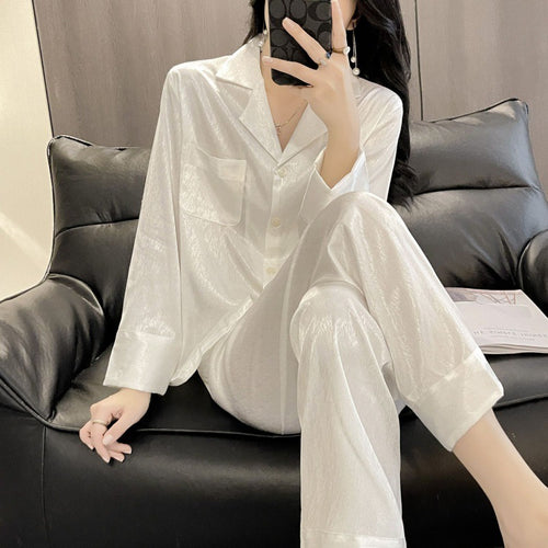 Femme Afslappet Fit Satin Pyjama Sæt Stilla