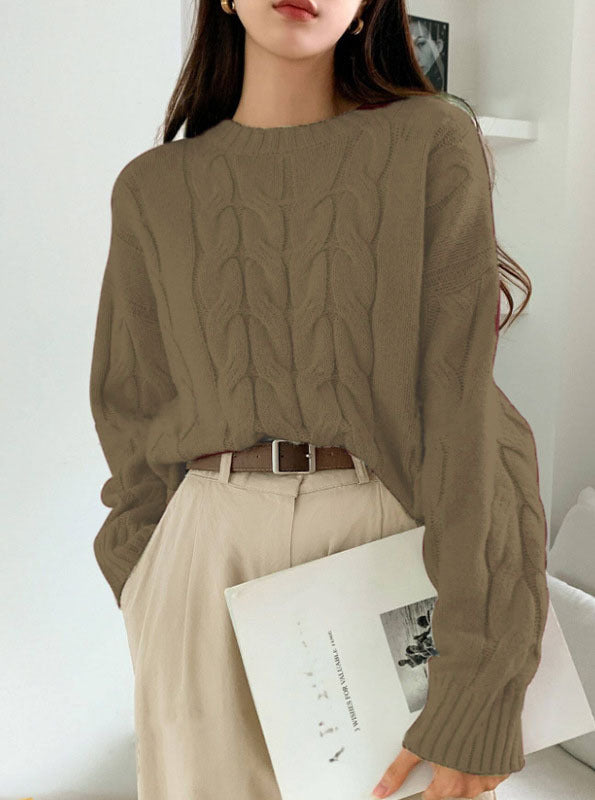 Femme Chunky Kabelstrikpullover Stilla