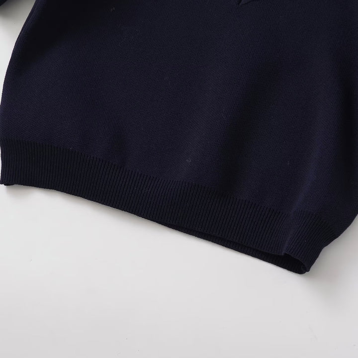Dame bomulds sweater med hjerteformet udskæring og modige puffærmer Skovae