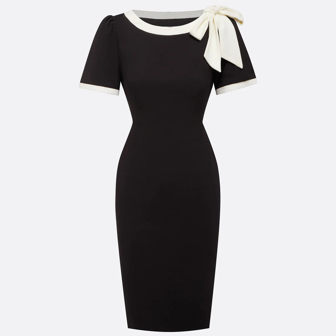 Damer Elegant Midi Kjole med Sløjfe-Detalje Stilla