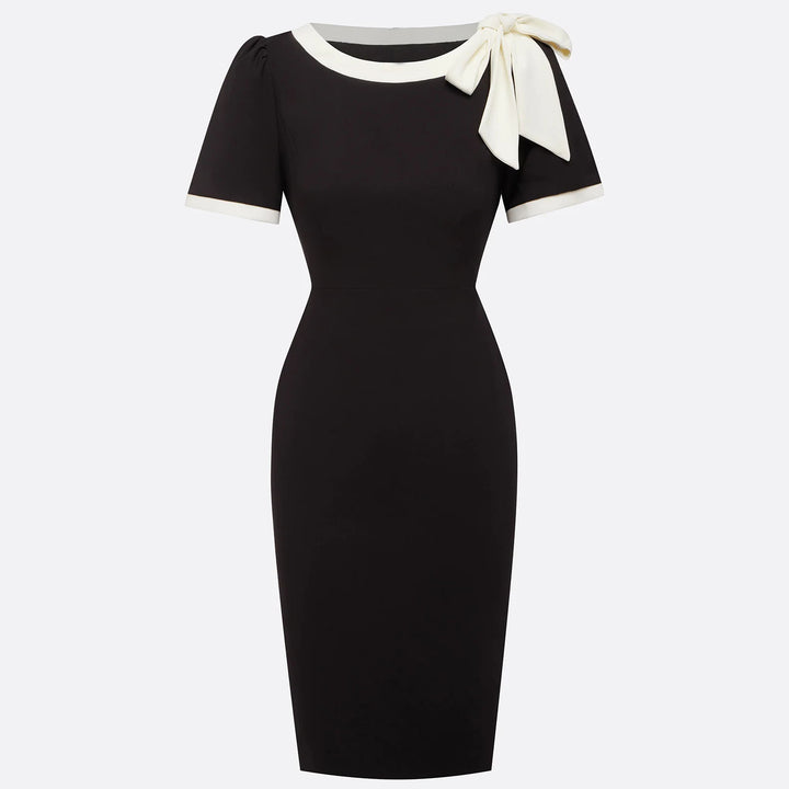 Damer Elegant Midi Kjole med Sløjfe-Detalje Stilla