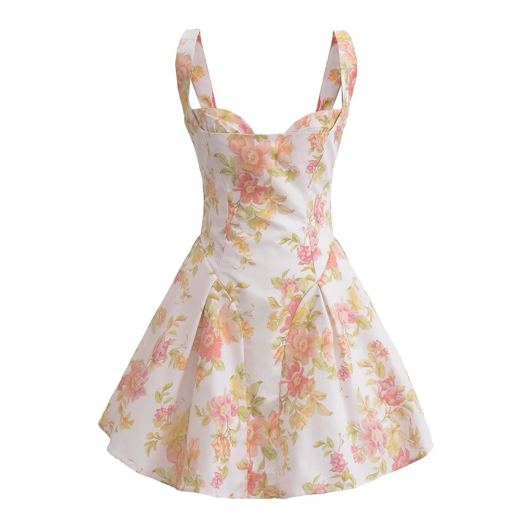 Femme A-linje Floral Print Mini Kjole Stilla