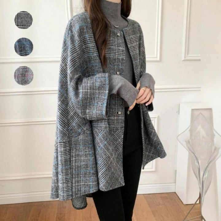 Dame Oversized Cardigan i Moderne Ternet Mønster Stilla
