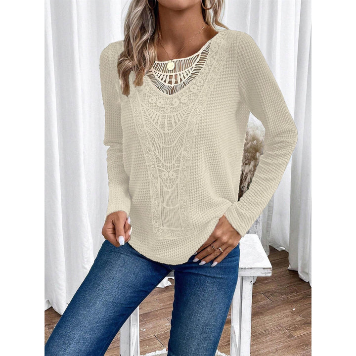 Dame sweater med raffinerede hækle-detaljer Stilla