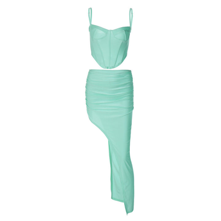 Dame Elegant Bustier-top med asymmetrisk nederdel Skovae