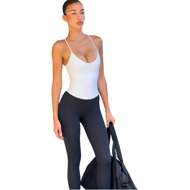 Dame Sporty bodystocking med dyb V-udskæring Skovae