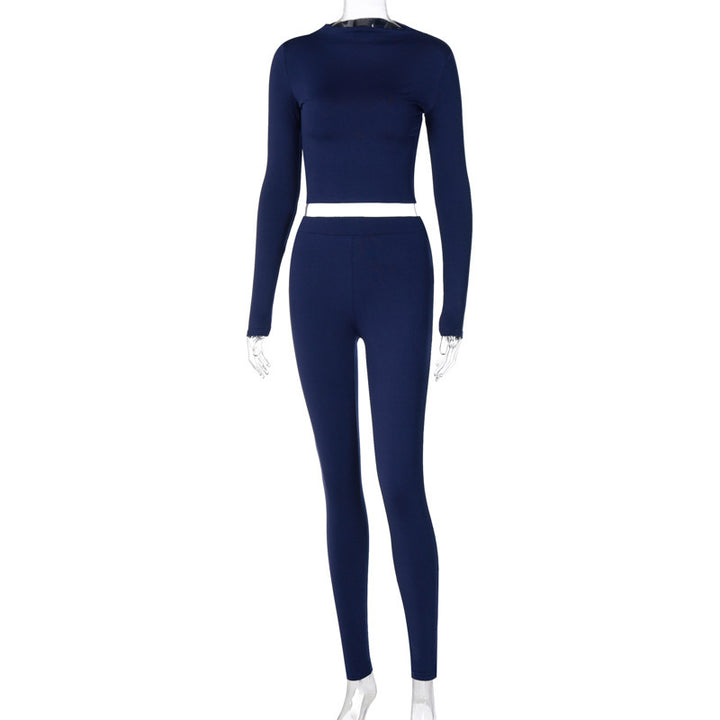Dame Sporty sæt med tætsiddende, langærmet top og høj talje leggings Stilla
