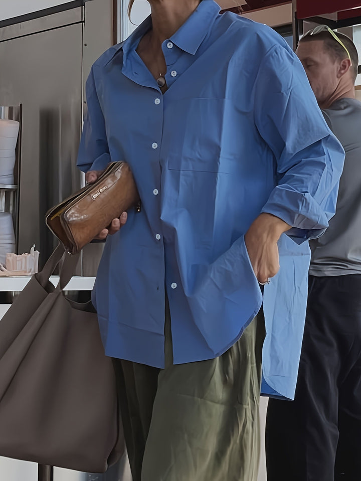 Damer Letvægts Oversized Button-Up Skjorte Stilla
