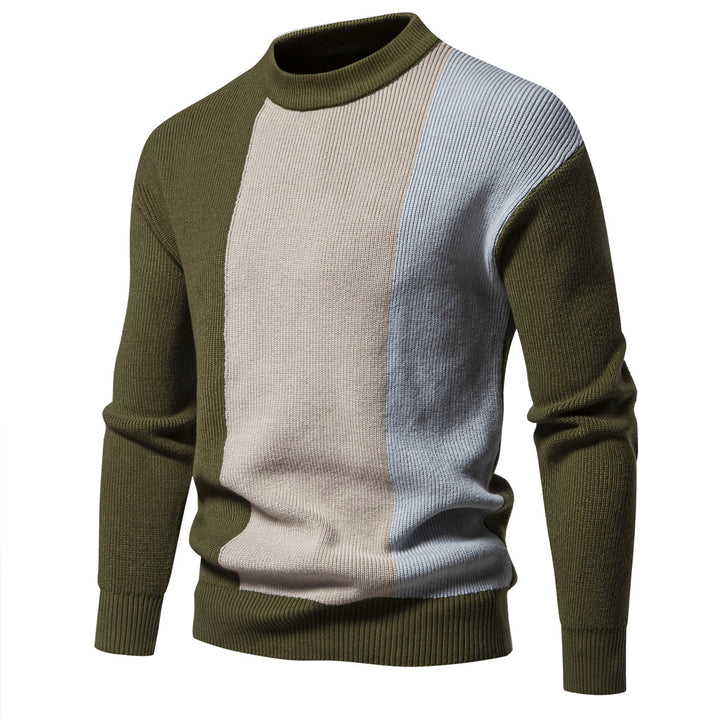 Stilfuld herre-farveblok-højhals-sweater Stilla