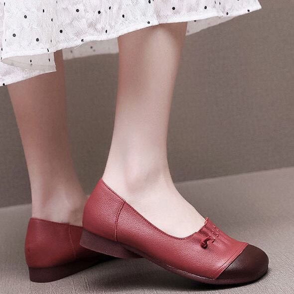 Dame Ballerinas med modefoldedetalje og behagelig sål Stilla