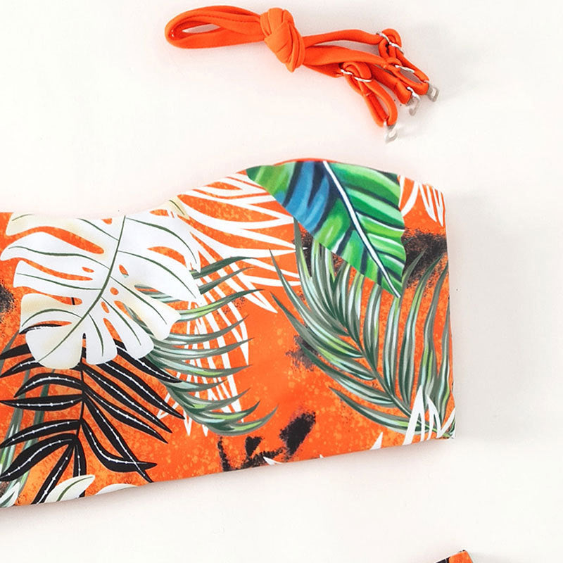 Dame Bikini-sæt med bandeau top og højskårede bukser Stilla