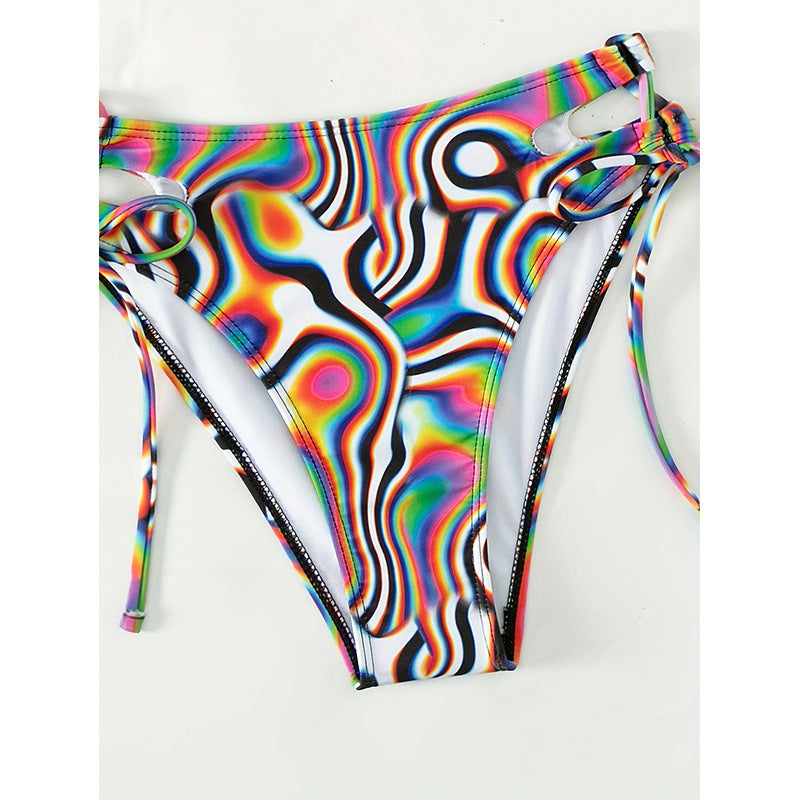 Dame triangel-bikini med afslappet crop-top bluse Skovae