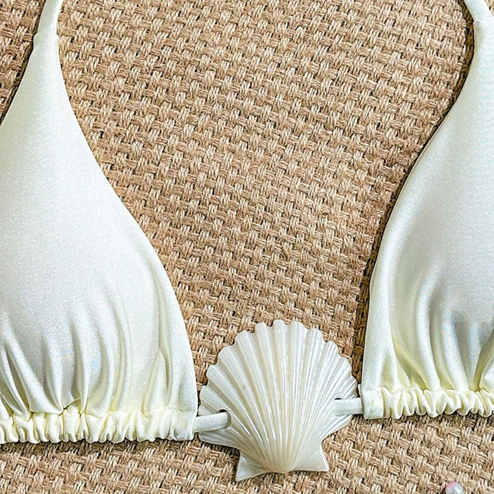 Dame Triangel-Bikini med romantisk musling-detail Skovae