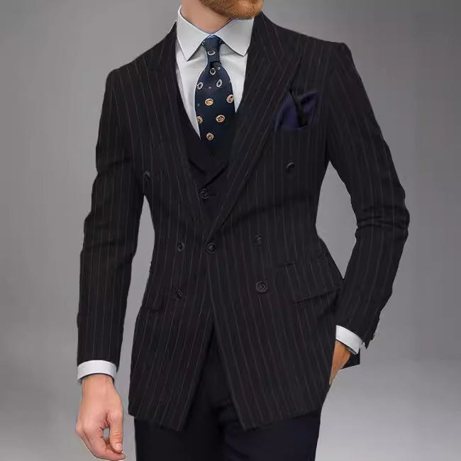 Herrer Dobbeltforet Businessblazer med elegant prikkemønster Stilla