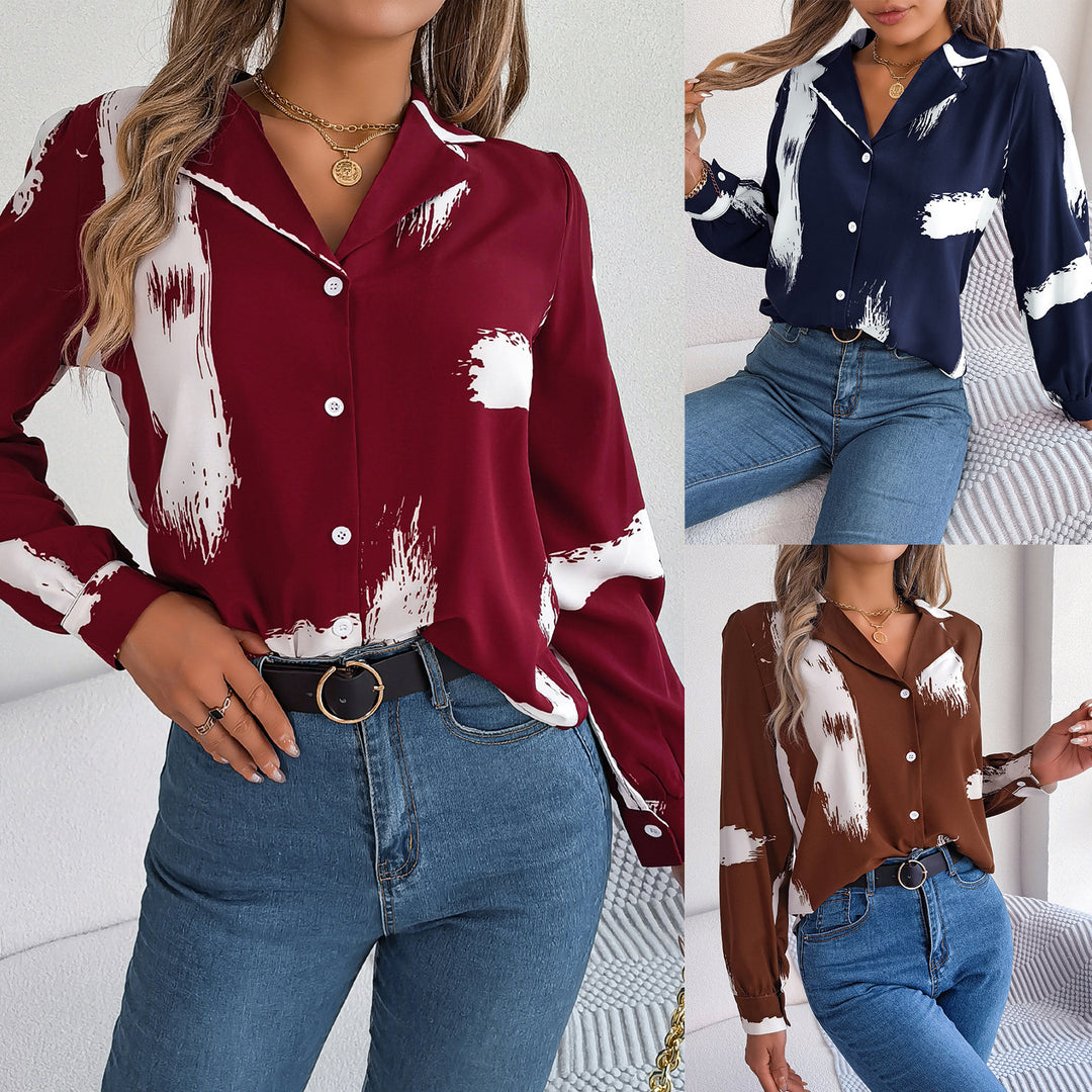 Damebluse med kunstnerisk penselstræk-design Stilla