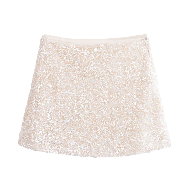 Femme Pailletter Blomster Mini Skørt Stilla