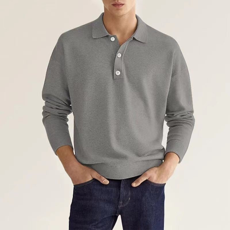Herre Polo-shirt med lange ærmer og moderne krave Stilla
