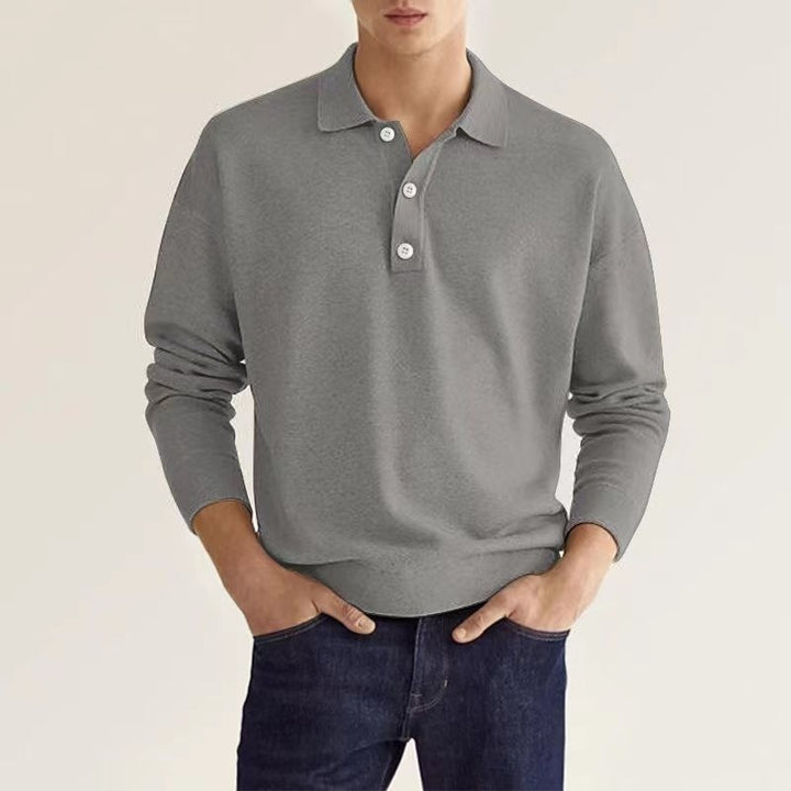Herre Polo-shirt med lange ærmer og moderne krave Stilla