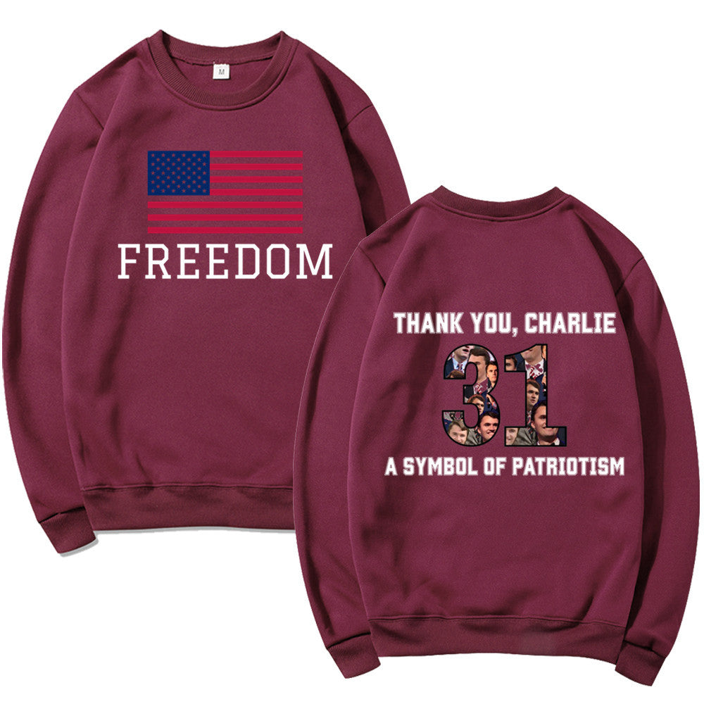 Kvinders sweatshirts med patriotisk tryk og blødt materiale Stilla