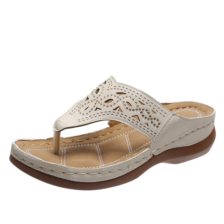 Dame fodseng-sandaler med dekorativ perforeringssnit og ergonomisk indersål Stilla