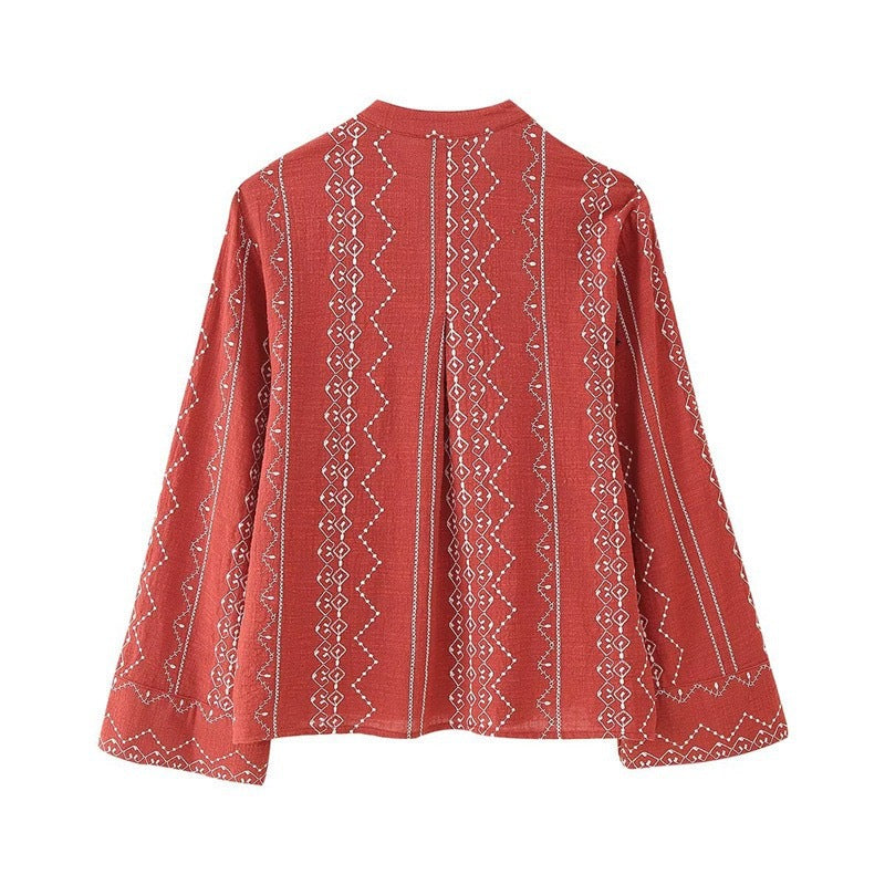 Femme Langærmet Besticket Bluse Stilla