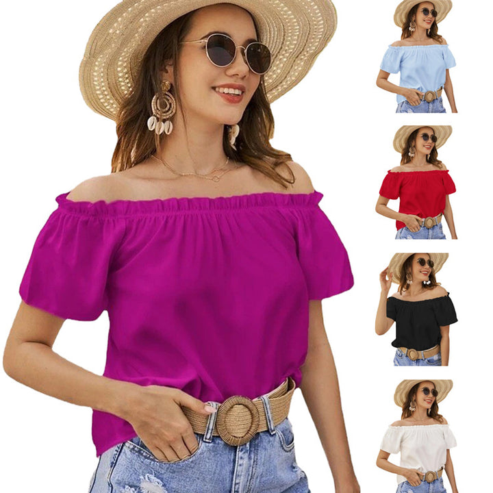 Dame Off-Shoulder Ruffleskjorte Stilla