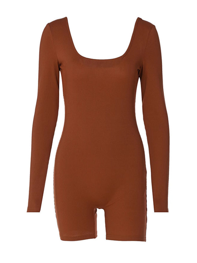 Dame Kompakt Bodystocking med lange ærmer og elastisk ribstrik Stilla