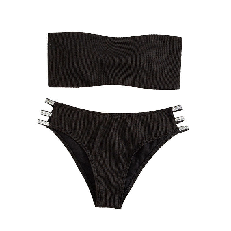 Dame Bandeau-bikini-top med fin ribstruktur Skovae