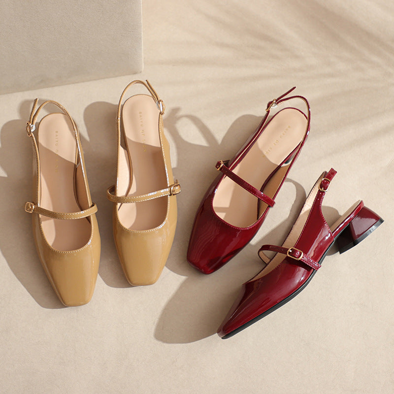 Dame elegante spidse Slingback-høje hæle med dekorativ rem Stilla