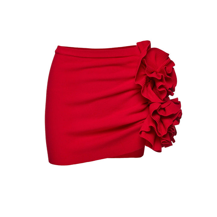 Dame Elegant Ruffle Top med Blomsterdesign Skovae