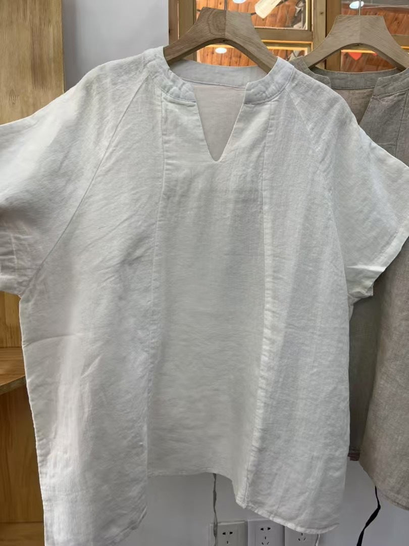 Femme Relaxed Fit Naturale Linned Bluse Stilla