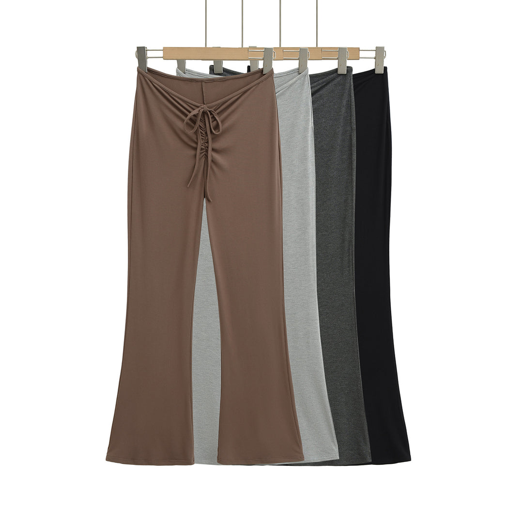 Dame Flared Yoga-Bukser med justerbar snor og elastisk talje Stilla