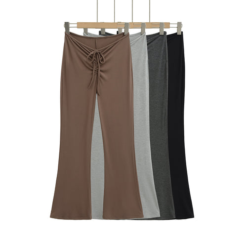 Dame Flared Yoga-Bukser med justerbar snor og elastisk talje Stilla