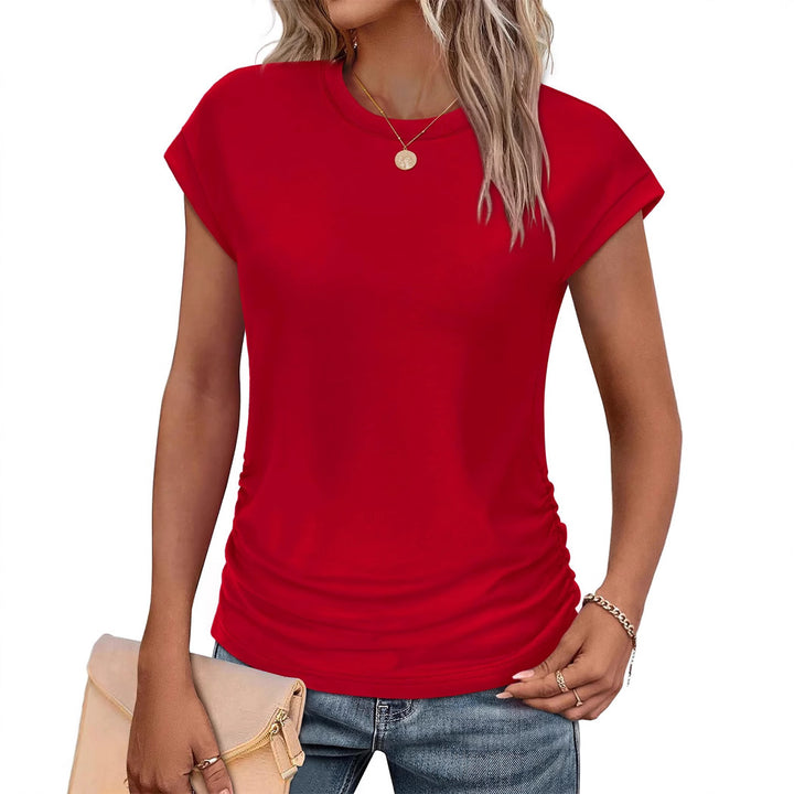 Dame afslappet T-shirt med rynke Stilla
