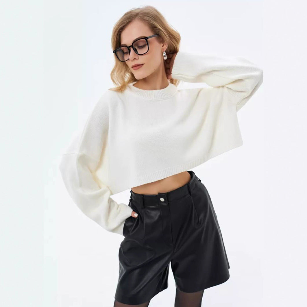Dame Crop-Pullover med brede ærmer og afslappet snit Stilla