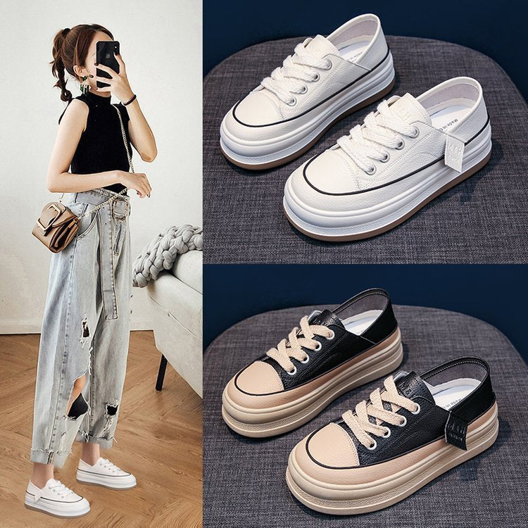 Dame Komfortable Plattform Sneakers med åndbart overmateriale og moderne design Stilla