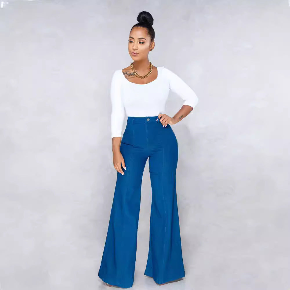 Dame Høj talje Bootcut-jeans med stilfuldt snit og retro-inspireret silhuet Stilla