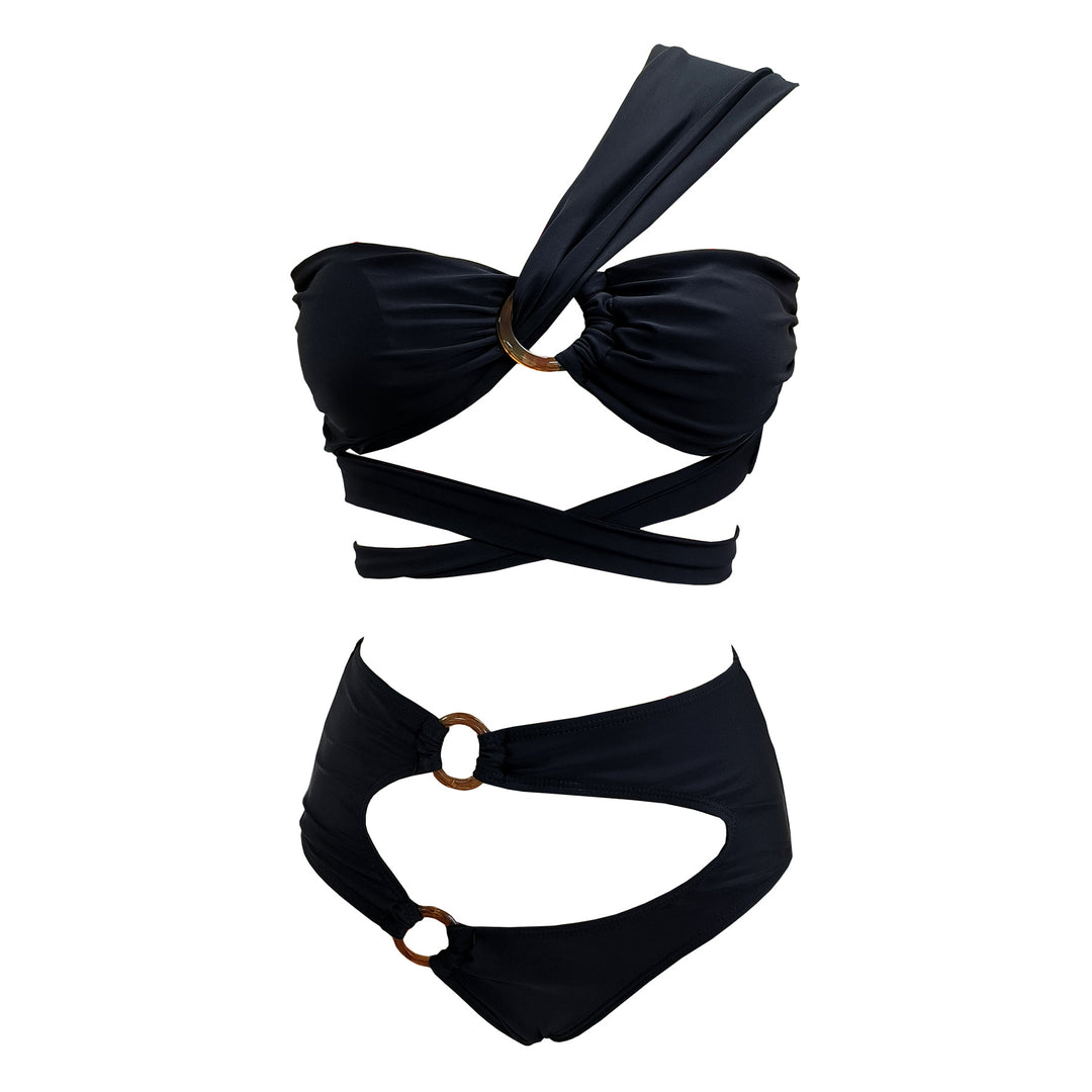 Dame Bikini-sæt med innovativt knude-design og asymmetrisk snit Stilla