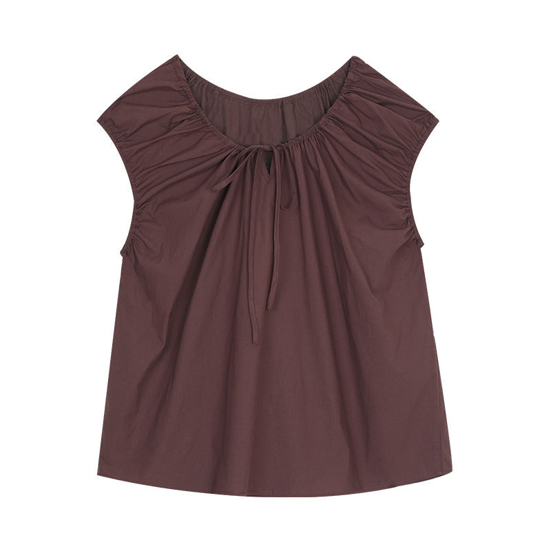 Dame elegant bluse med draperinger Stilla