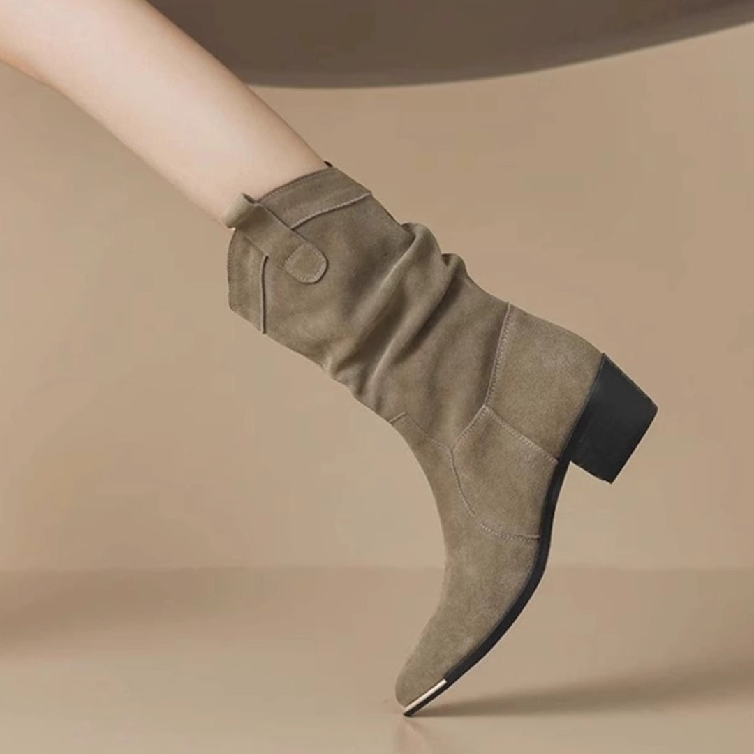 Femme Slouchy Western-inspirerede Ankel Støvler med spids tå Stilla