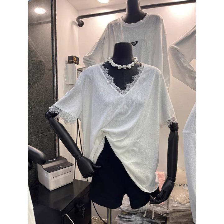 Femme Casual Spidssat V-Hals T-Shirt Stilla