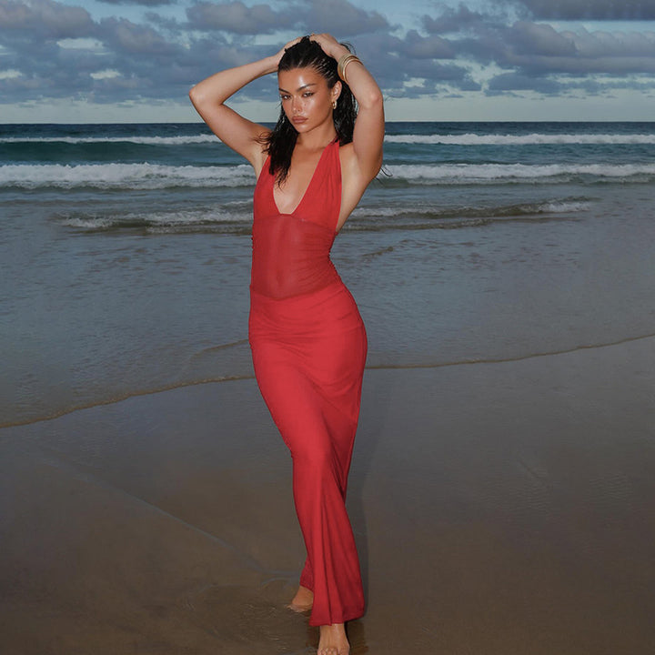 Dame Neckholder Bodycon Maxikjole Stilla