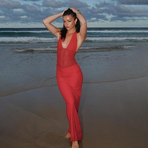 Dame Neckholder Bodycon Maxikjole Stilla