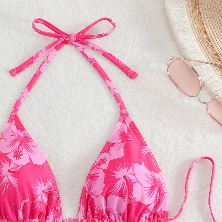 Dame Triangel-Bikini med legende blomsterdetaljer Skovae