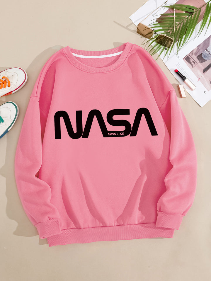 Kvinders afslappede sweatshirt med stort NASA-logo Skovae