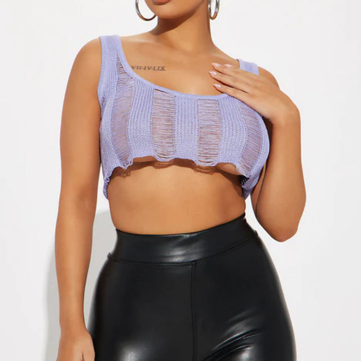 Dame Crop Top og Shorts-Sæt Stilla